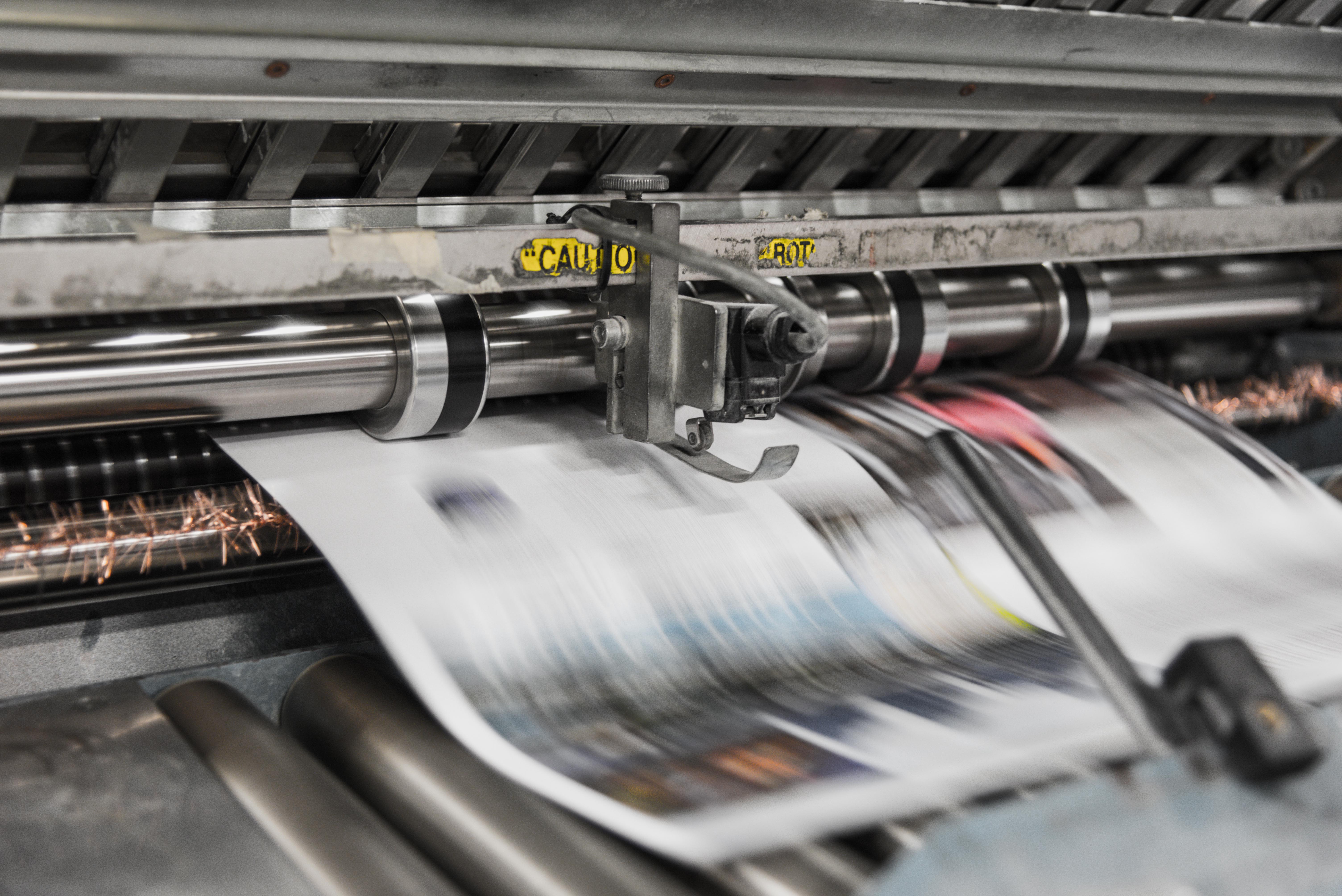 a close-up of a printing machine